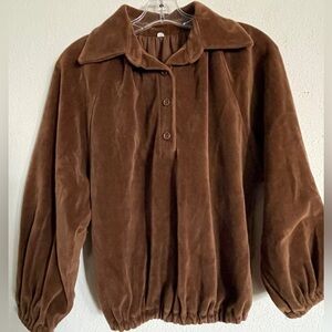 Vintage Brown Velour Pull Over